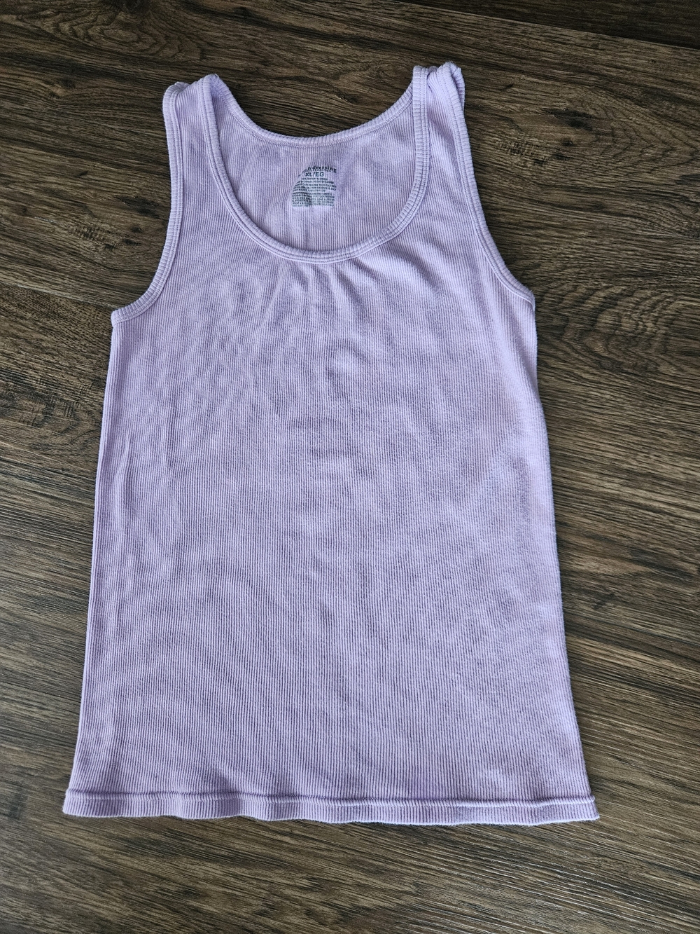 French Dressing Lavender Ribbed Cotton Tank Top XL Made in Canada